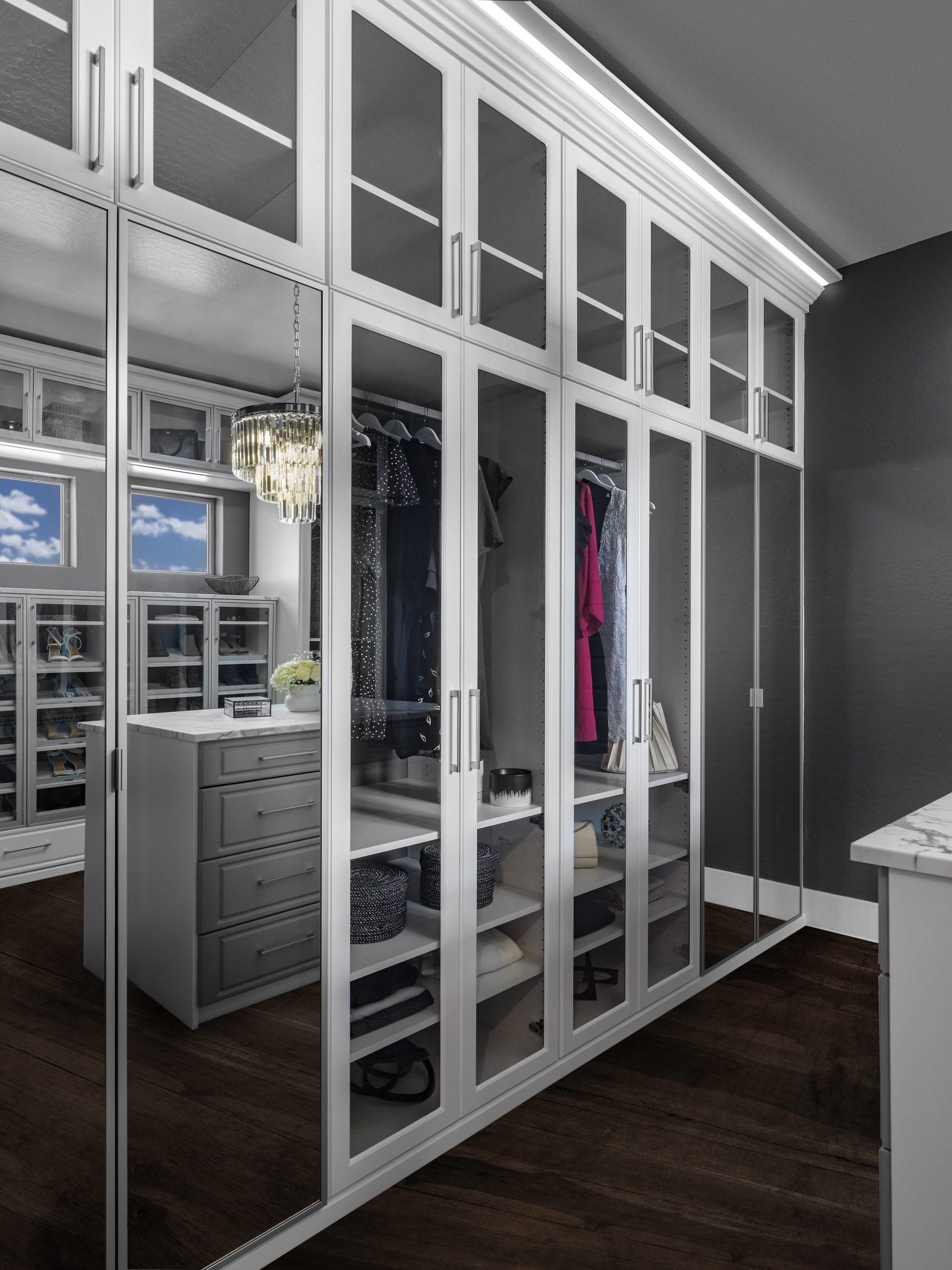 Element Designs aluminum framed mirror closet doors